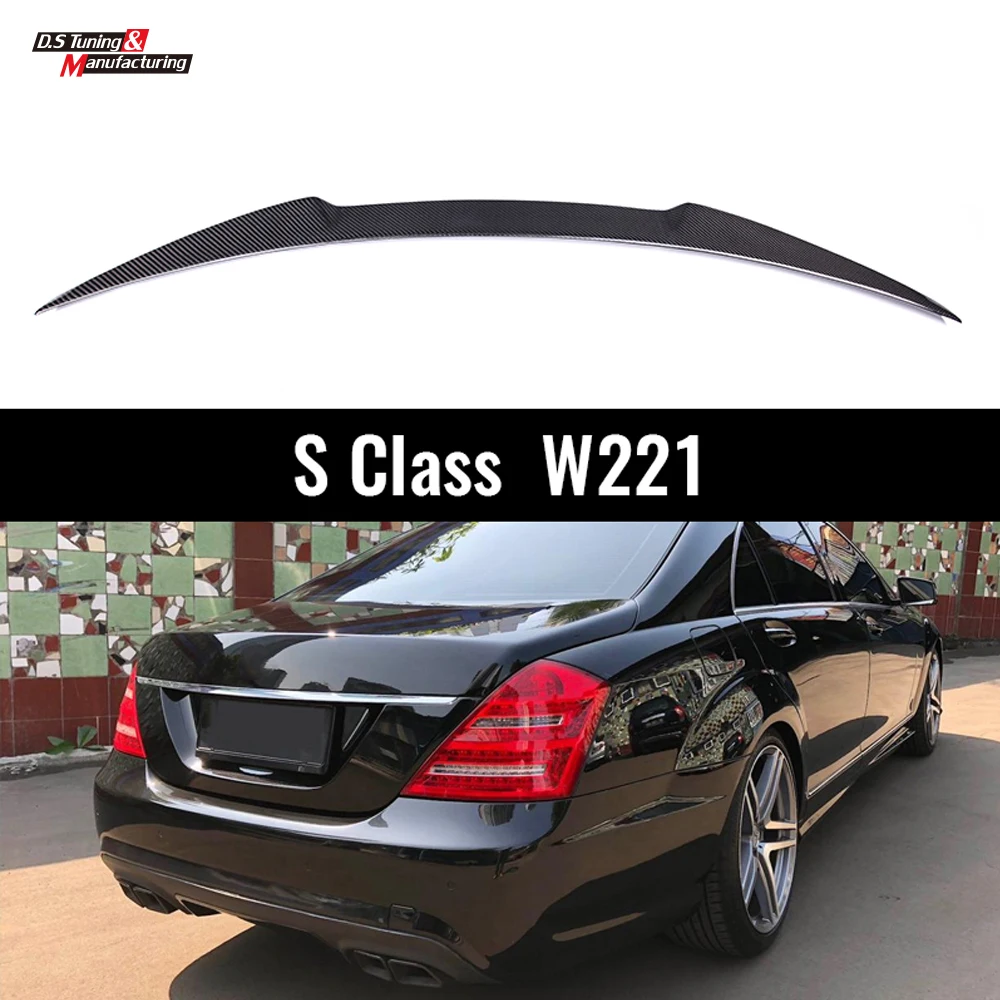 

Для Mercedes S Class W221 4-дверный седан 2006-2013 авто модификация заднего багажника спойлер задние крылья из углеродного волокна