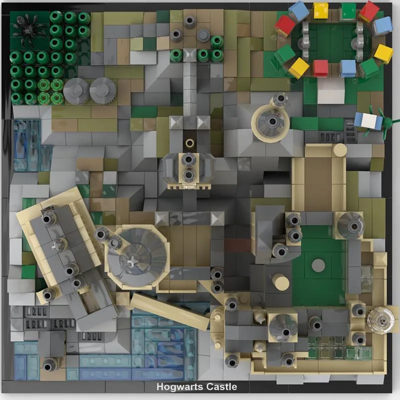 

New MOC-Movie streetview sets School of Witchcraft and Wizardry Fit MOC-25280 Castle House City Building Blocks Bricks Kid Gift