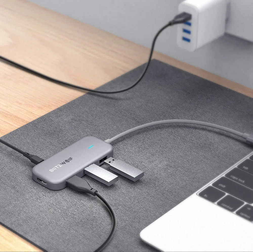 BlitzWolf BW-TH5 7 в 1 Тип usb type-C для передачи данных концентратор с доставкой в течение 3-Порты и разъёмы USB 3,0 TF Card Reader устройство чтения карт USB C зарядка PD 4K Дисплей для MacBook для iPad