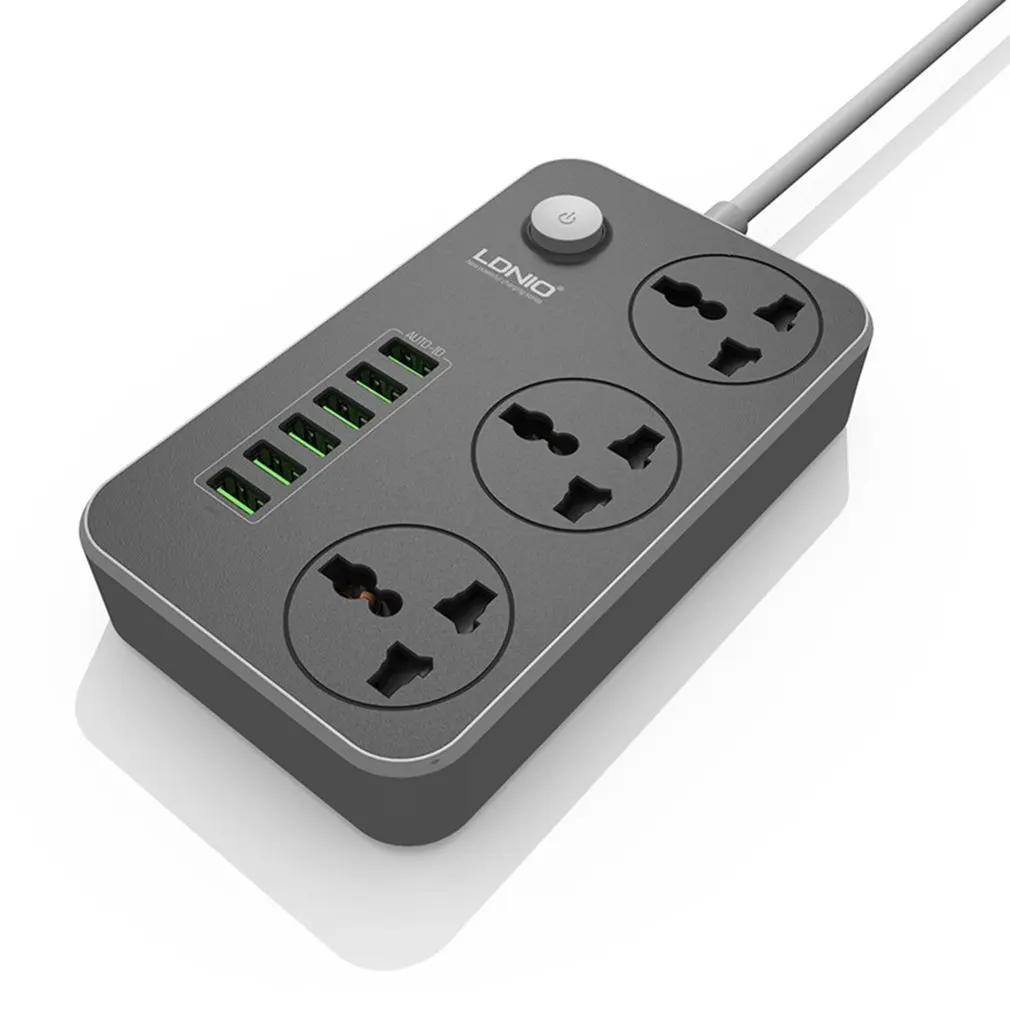 3 розетки 6 Порты USB Мощность полосы умный дом защита от скачков напряжения