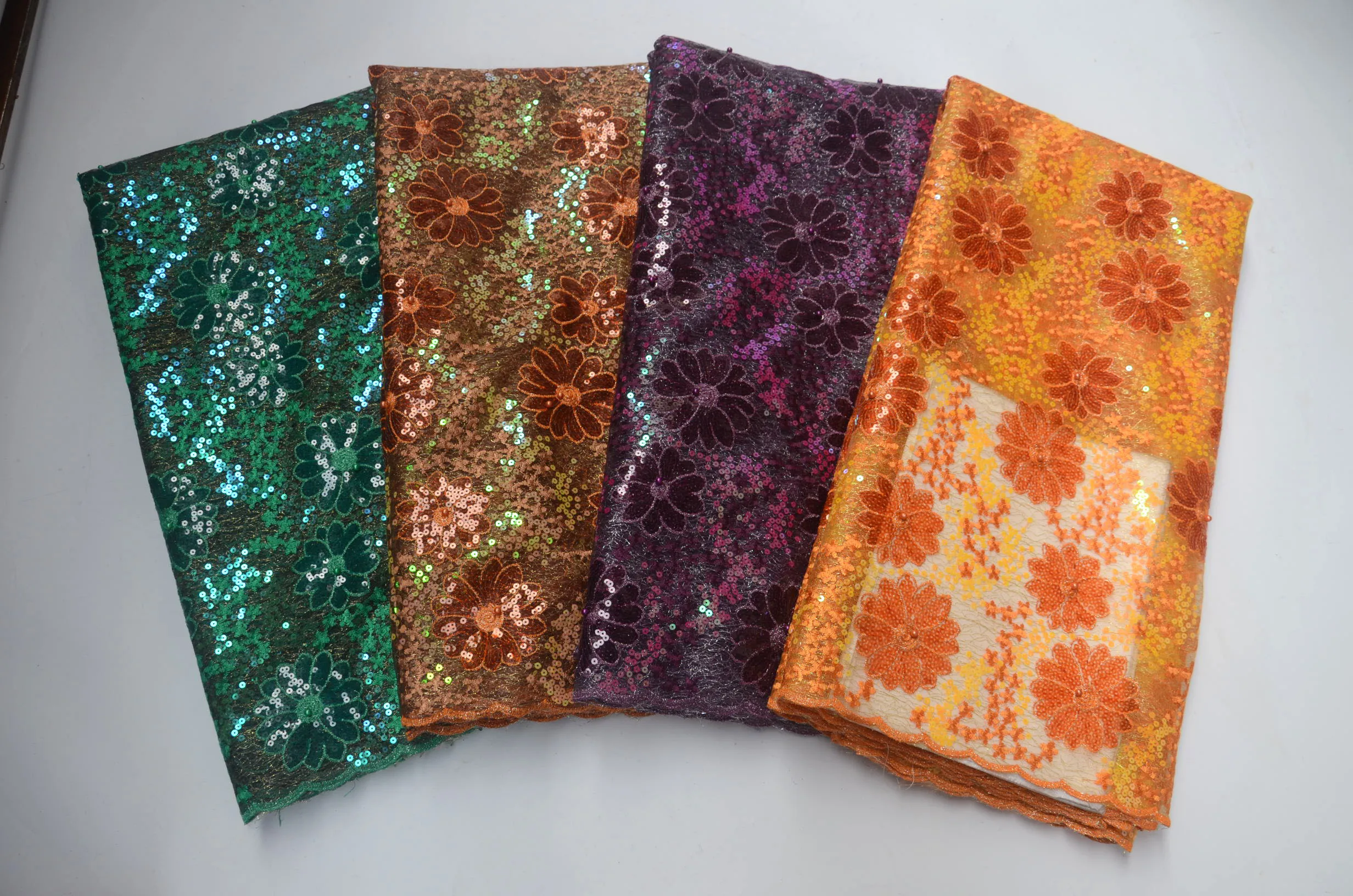 2019 High Quality French Mesh Lace Fabric Latest African Tulle With Sequins For Nigerian Men Women Dress Party 03 | Дом и сад