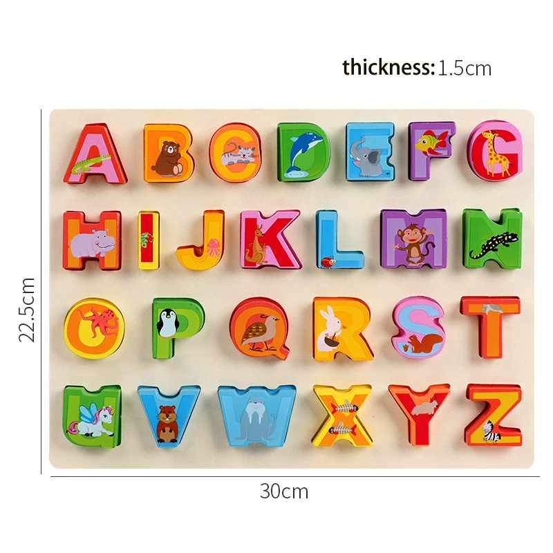 Монтессори красочные цифры в форме буквы доска утолщенный строительный блок