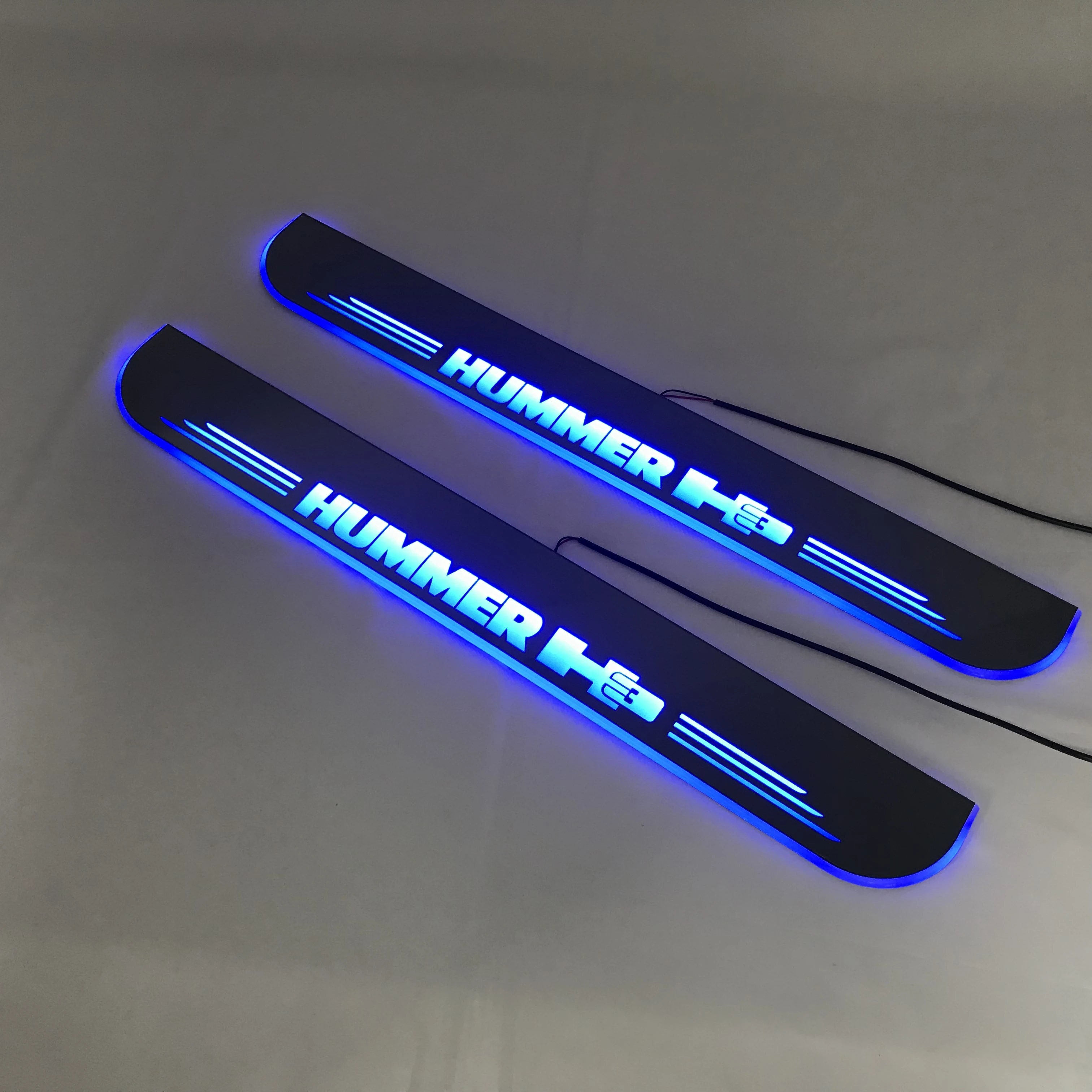 

Osmrk led moving door scuff for hummer h3 dynamic door sill plate flat lining overlay Flowing/still light