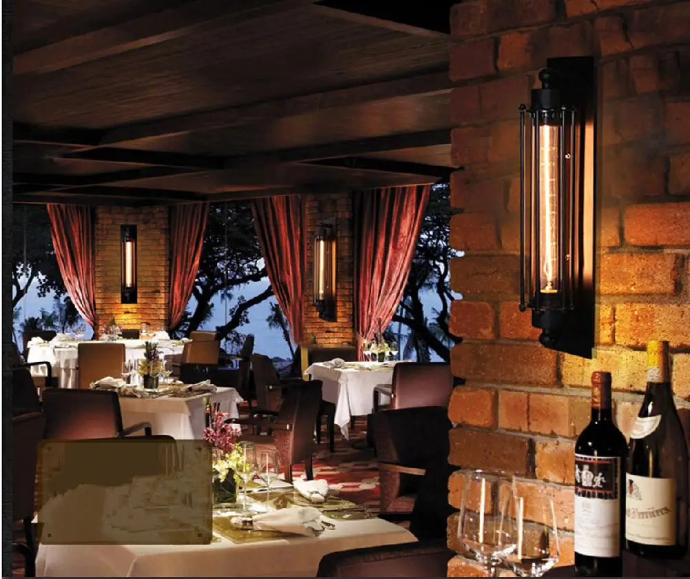 GloryStar Лофт винтажный настенный светильник черный ретро потолочный под старину