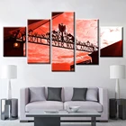 Мусульманское искусство стен, мусульманская рамка, Аллах, Коран, холст, живопись, 5 штук, HD печать, гостиная, украшение для дома, картина