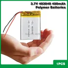 3,7 V 450mAh 403040 литий-полимерный LiPo перезаряжаемый аккумулятор для Mp3 Mp4 PAD DVD DIY электронная книга bluetooth