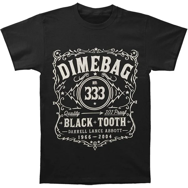 

Men Summer T-shirt Personality T-shirt for Men Dimebag Darrell Men's Whiskey Dimebag Darrell T-shirt Black