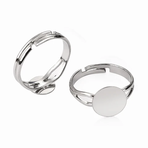 Регулируемые основы для колец с кабошонами 8/10/12 мм, 10 шт.