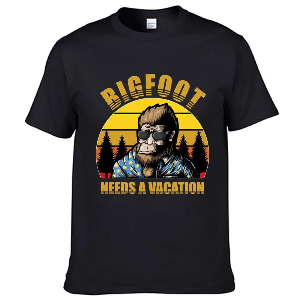 

Bigfoot Orangutan Vacation Sunset Summer Print T Shirt Clothes Popular Shirt Cotton Tees Amazing Short Sleeve Unique Unisex Tops