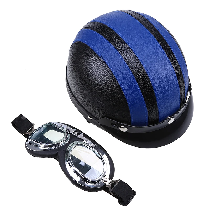 Винтажный мотоциклетный шлем для мотоциклистов кожаный Capacete Casco Casque Cruiser Кафе Racer