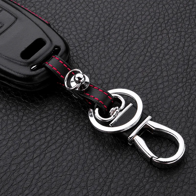 Genuine Leather Car Key Case Cover For Audi B6 B7 B8 A4 A5 A6 A7 A8 Q5 Q7 R8 TT S5 S6 S7 S8 Shell Bag for | Автомобили и