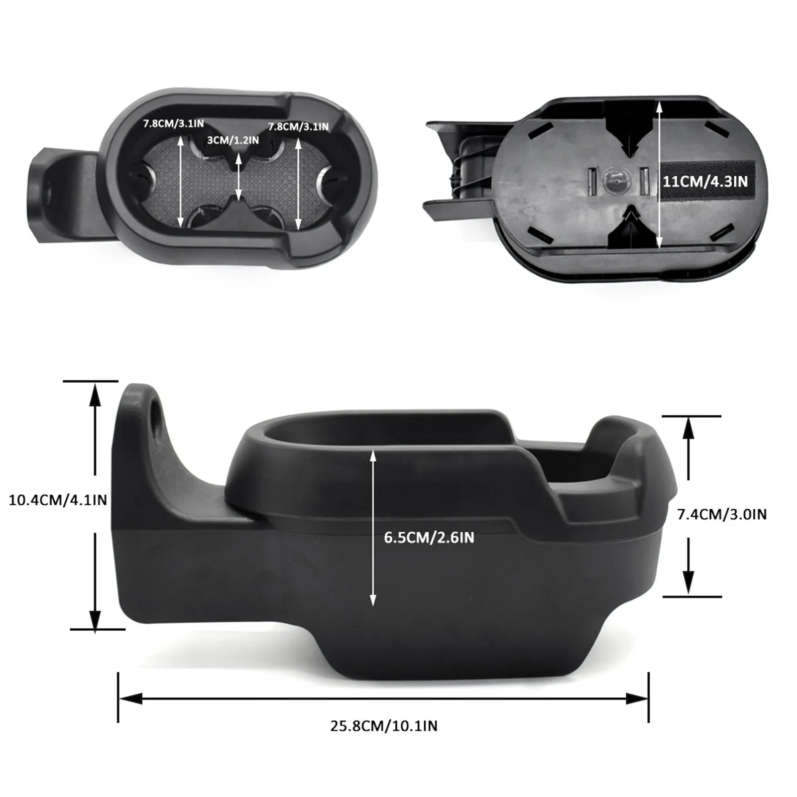 

Car Cup Holder ABS Double Cup Storage Organizer Drinks Styling Replacement for Benz Smart Fortwo 451/450 2008 2009 2010 2011