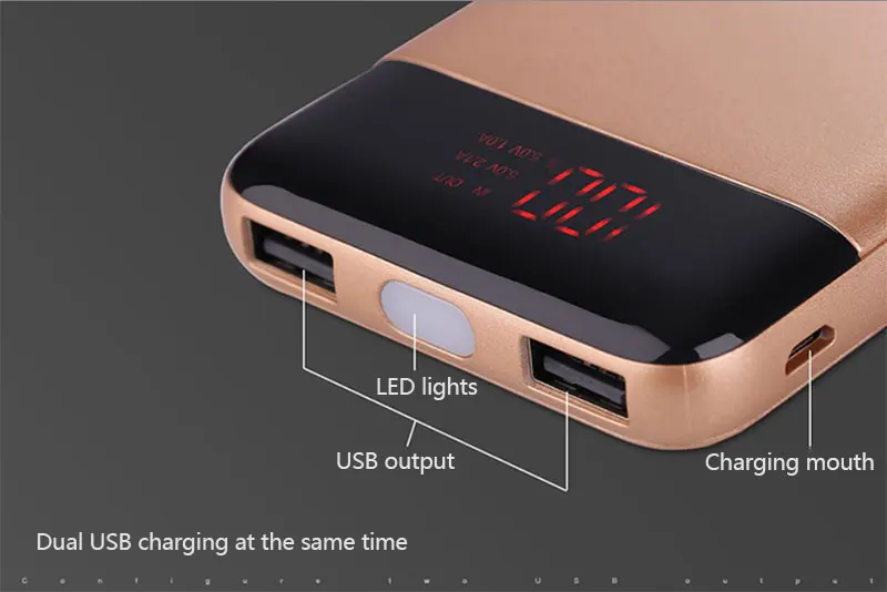 30000 мАч Внешний аккумулятор внешний 2 USB светодиодный портативное зарядное