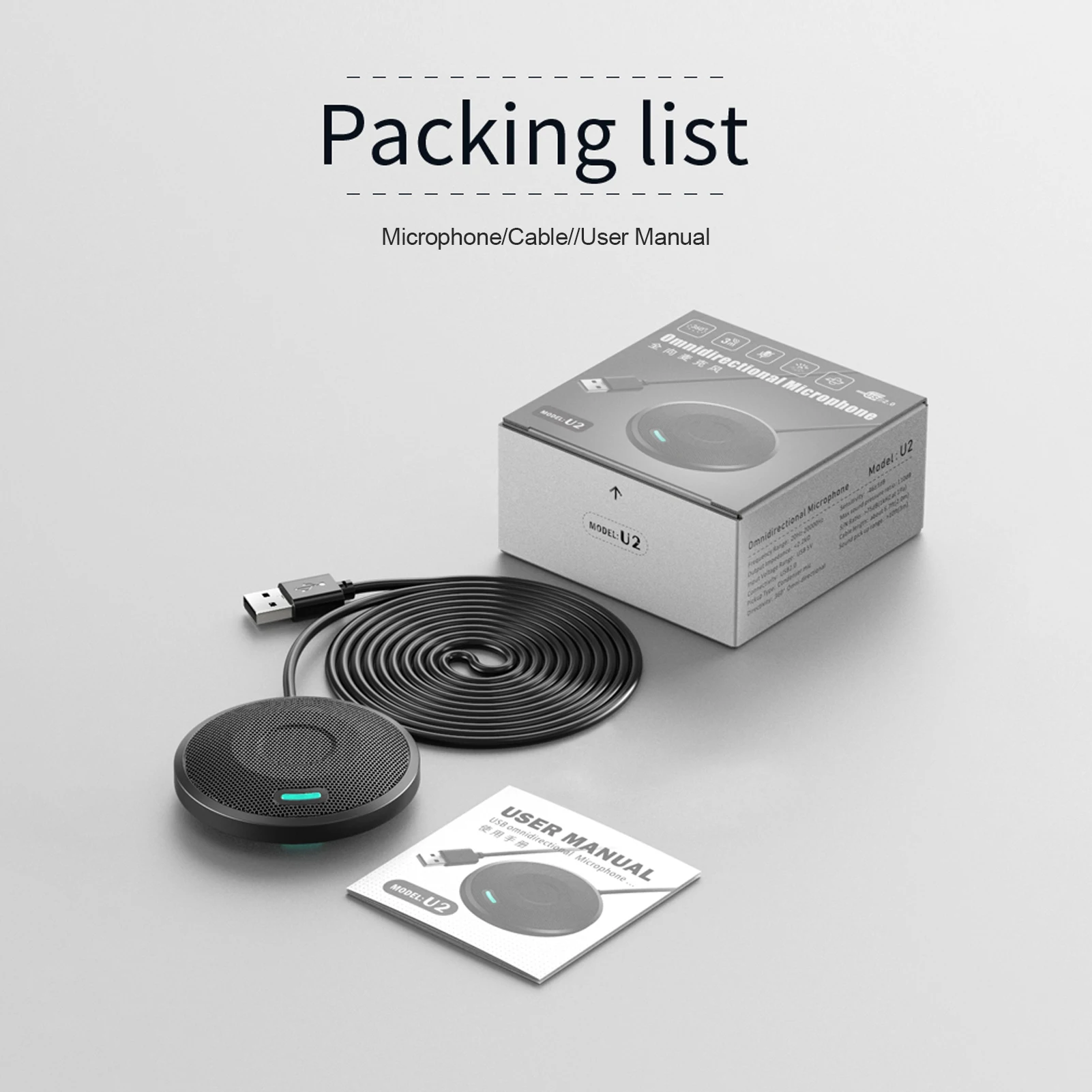 Микрофон компьютерный конденсаторный многонаправленный проводной микрофон для