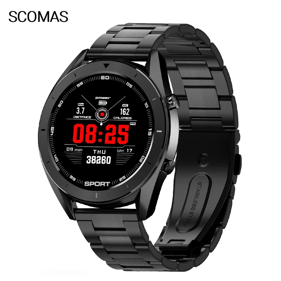 SCOMAS новые мужские Смарт-часы 1 2 &quotкруглый дисплей Bluetooth музыкальный Контроль