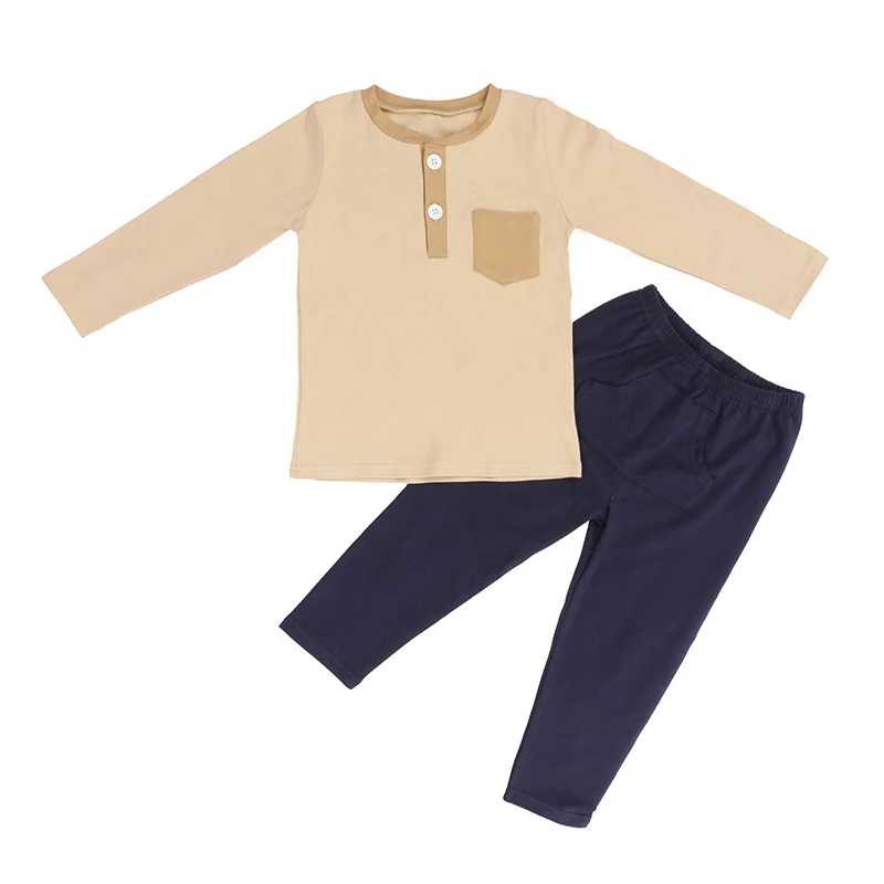 

Kaiya Angle Casual Outfits Solid Cotton Sets O-Neck Single Breasted Long Shirt+ Long Pants Boutique Clothes 2020 Wholesale Tops