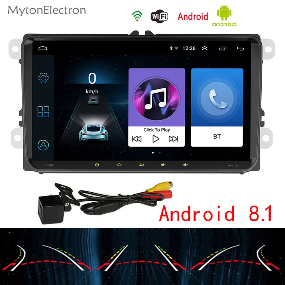 " Android 8,1 автомобильный радиоприемник gps навигатор для Volkswagen Skoda Octavia golf 5 6 touran passat B6 polo tiguan yeti rapid multimedia