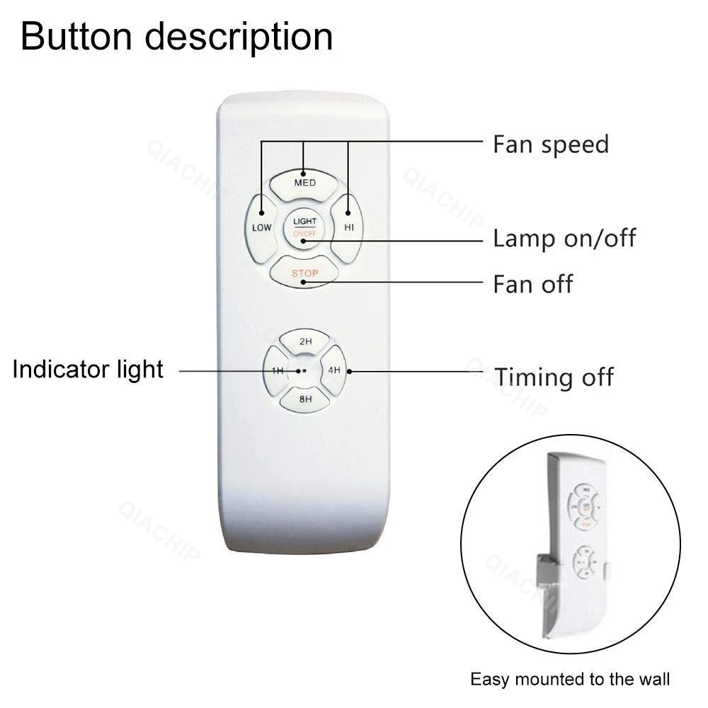 Умный Универсальный потолочный вентилятор QIACHIP 220 В переменного тока Wi Fi пульт