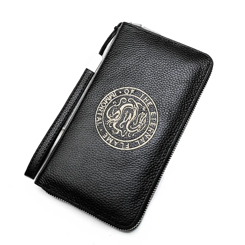 Cheap الرجال جلد البقر محفظة طويلة عالية الجودة سستة محفظة الذكور يوم مخلب عادية جراب هاتف بطاقات لينة حامل جواز سفر