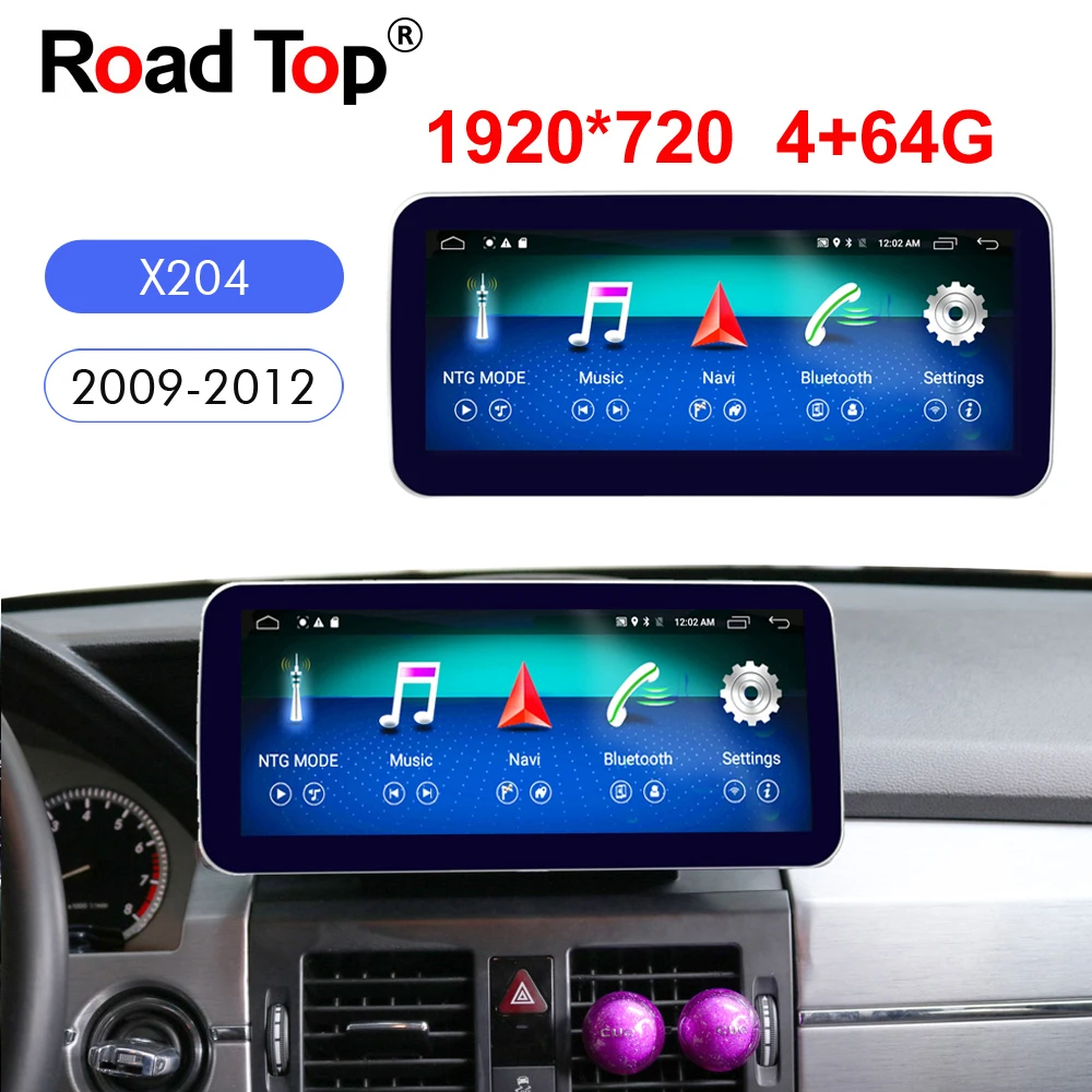 10.25-дюймовая мультимедийная система Android 10 с экраном для автомобиля, поддержкой Bluetooth, GPS-навигацией, Wi-Fi и установкой для Benz GLK 200 220 280 300 350.