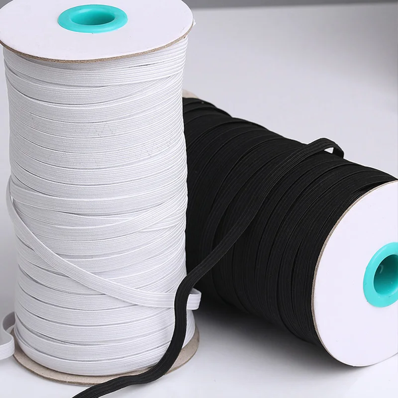 

High quality Elastic Bands white black 5m 3/4/5/6/8/10mm Polyester Elastic ribbon Sewing Fabric DIY Garment sewing Accessories