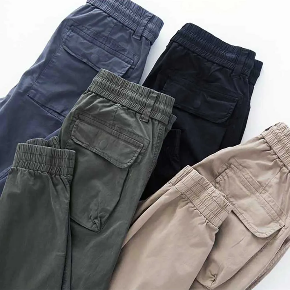 Брюки-карго мужские с эластичным поясом повседневные джоггеры-султанки