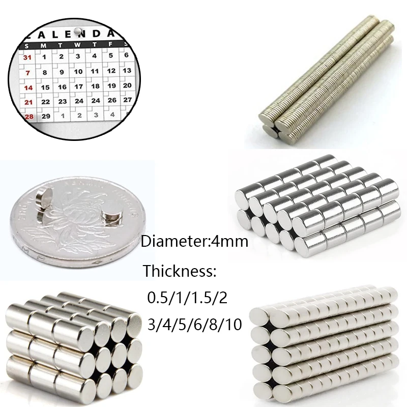 

25~100Pcs Neodymium Magnet Permanent Strong Powerful Magnets Round Magnet 4X0.5 4X1 4X1.5 4X2 4X3 4X4 4X5 4X6 4X8 4X10mm