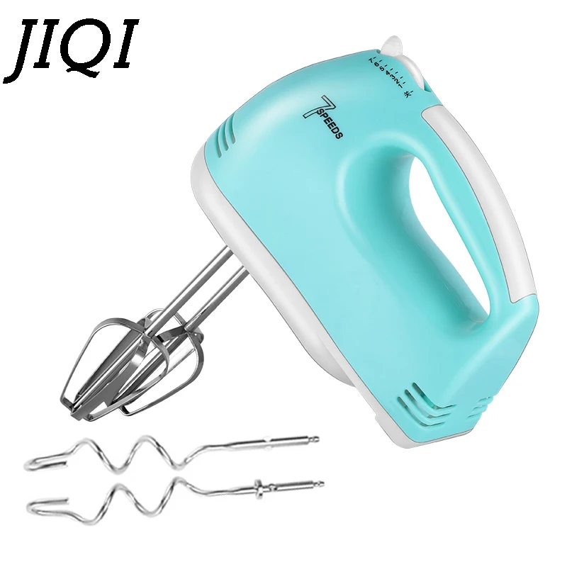 two sets hooks JIQI Электрический ручной пищевой блендер, 5 скоростей, двойной венчик для взбивания теста, яиц, Миксер для взбивания теста, Миксер для приготовления торта - Цвет: two sets hooks