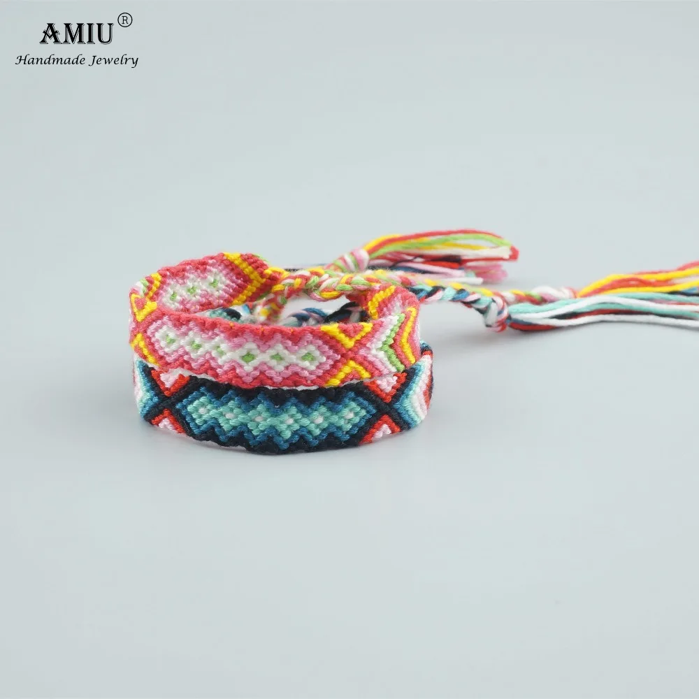 AMIU браслет ручной работы на заказ из хлопка популярные плетеные веревочные