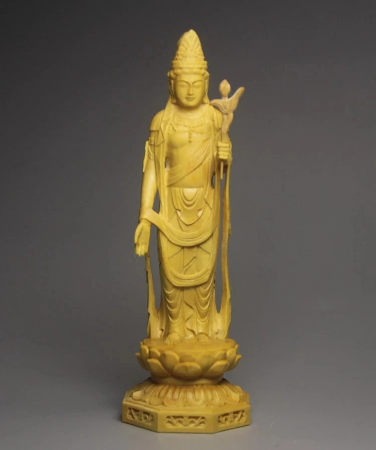 

9.5CM Guanyin,Tang Mi,Buddha Statue Wood Carving Sculpture Tibet Buddha Statues for Decoration