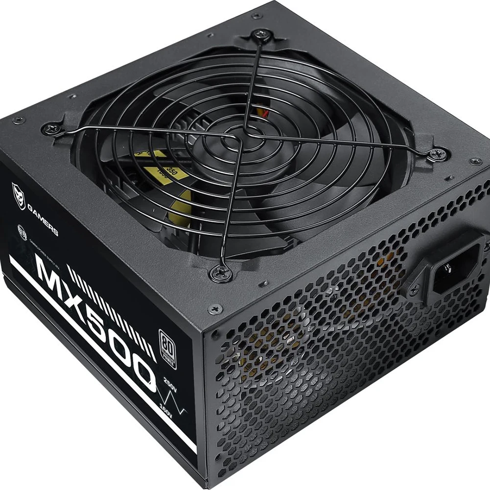 

Блок питания для ПК 500 Вт, бесшумный вентилятор 120 мм, 24-контактный PCI SATA ATX 12 В, блок питания для ПК, адаптер для настольного игрового компьютер...