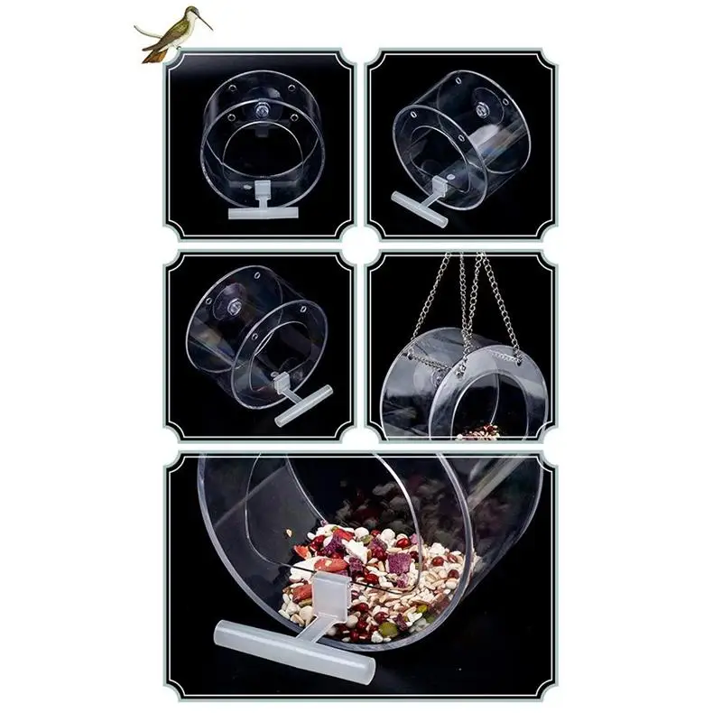

Window Bird Feeder Bird House With Suction Cups Clear Glass Window Viewing Bird Feed Hanging Birdfeeder For Wild Birds