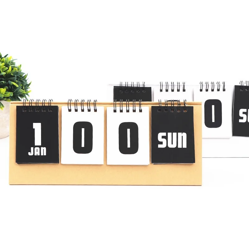 

2023 Year Simple Series Perpetual Calendar Kraft Paper Desk Calendar Agenda Organizer Daily Schedule Planner