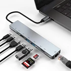 8 в 1 USB C хаб адаптер с портом Ethernet 4K многопортовый SD TF кардридер PD зарядный порт для MacBook Pro Аксессуары для ноутбуков