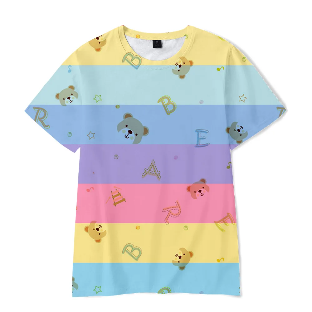 

Футболка мужская с коротким рукавом, уличная одежда в стиле Харадзюку, с 3D-принтом медведя, детская одежда в стиле Харадзюку, для мальчиков и...