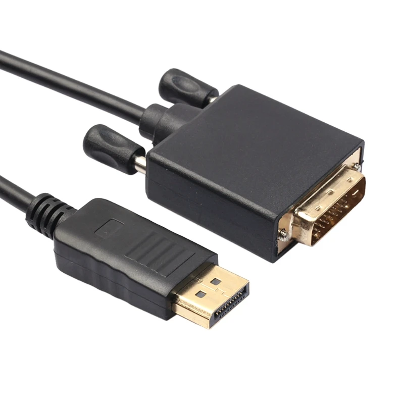 

DisplayPort to DVI Adapter Cord DP DisplayPort to DVI Video Connection 6 Feet Cable Male to Male Gold Plated Cord