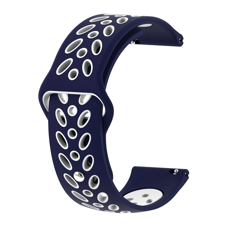 Navy blue with white BOORUI Amazfit Bip ремешок для часов 20 мм для Xiaomi Huami Amazfit Bip силиконовый мягкий браслет correa Amazfit Bip Замена - Цвет: Navy blue with white