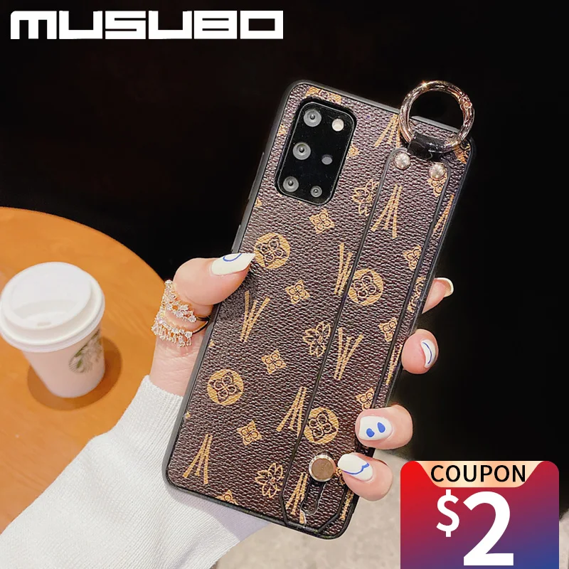 

Musubo Luxury Brand Wristband Phone Case For Samsung Galaxy a71 A70 A52 A50 S21 S10 Plus S20 Fe Note 20 Ultra Girls Funda Cover
