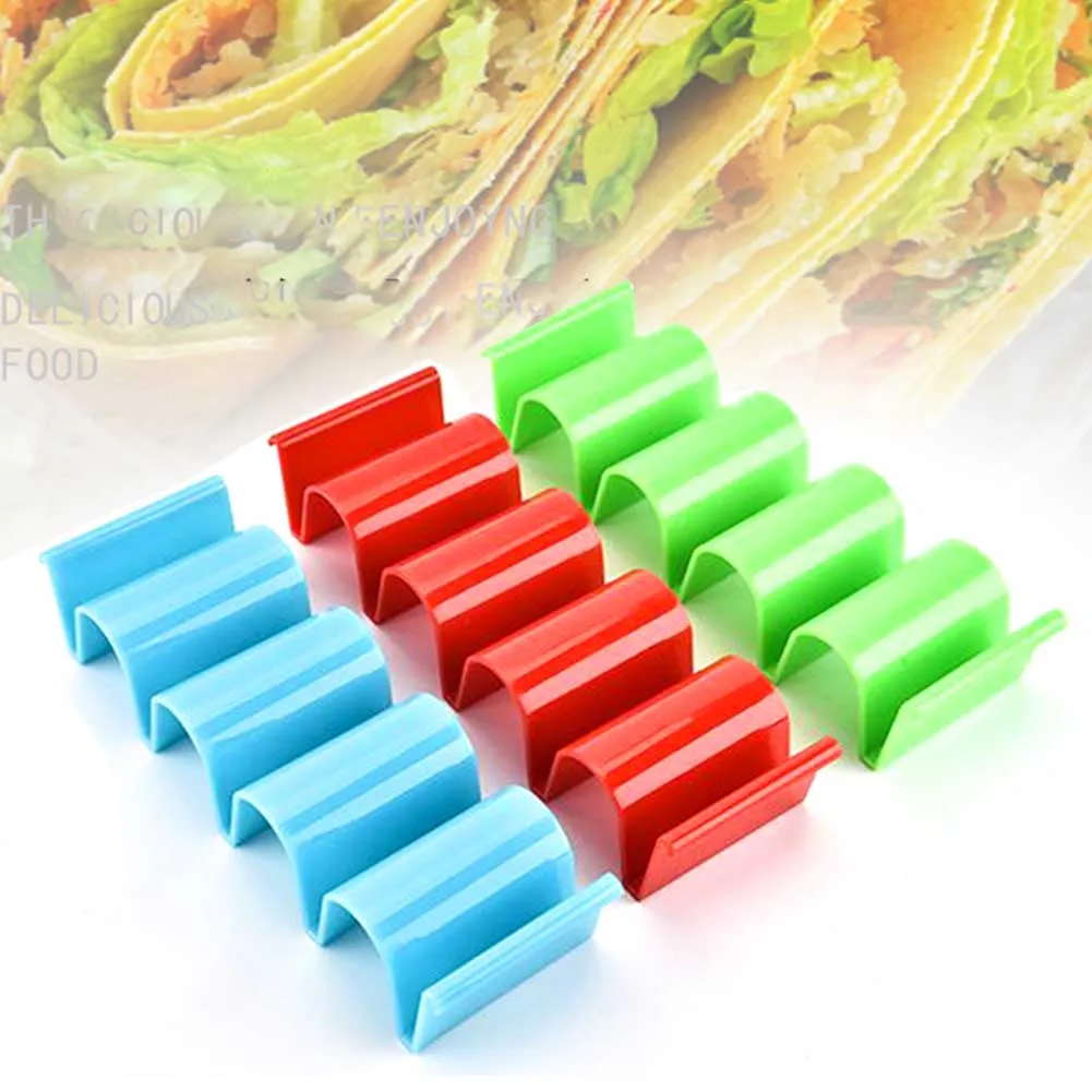 6pcs 4 Components Party Easy Clean Stand Pie Tool PP Home Kitchen Taco Holder Space Saving Picnic Storage Rack Tableware Solid |