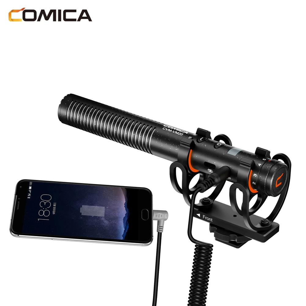 Comica CVM-VM20 OLED мульти-функциональный суперкардиоидный конденсаторный микрофон для