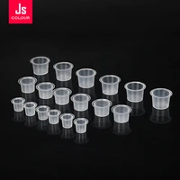 s m l tattoo ink cup cap 100pcs pigment holder disposable container size pmu ink rings plastic white for microblading pigment