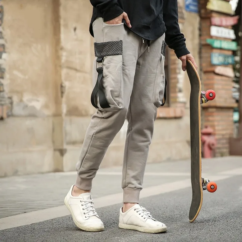 Новинка 2020 модные мужские брюки джоггеры до щиколотки с эластичным поясом