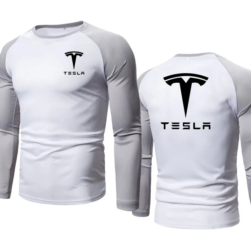 

Свитшот мужской с логотипом Tesla, Модный Повседневный хлопковый пуловер с капюшоном, весна-осень