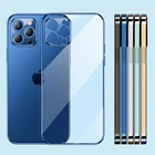 Роскошный квадратный Ультратонкий силиконовый чехол с покрытием для iPhone 13 12 11 Pro Max Mini X XS XR 7 8 Plus SE 2020, прозрачный мягкий чехол