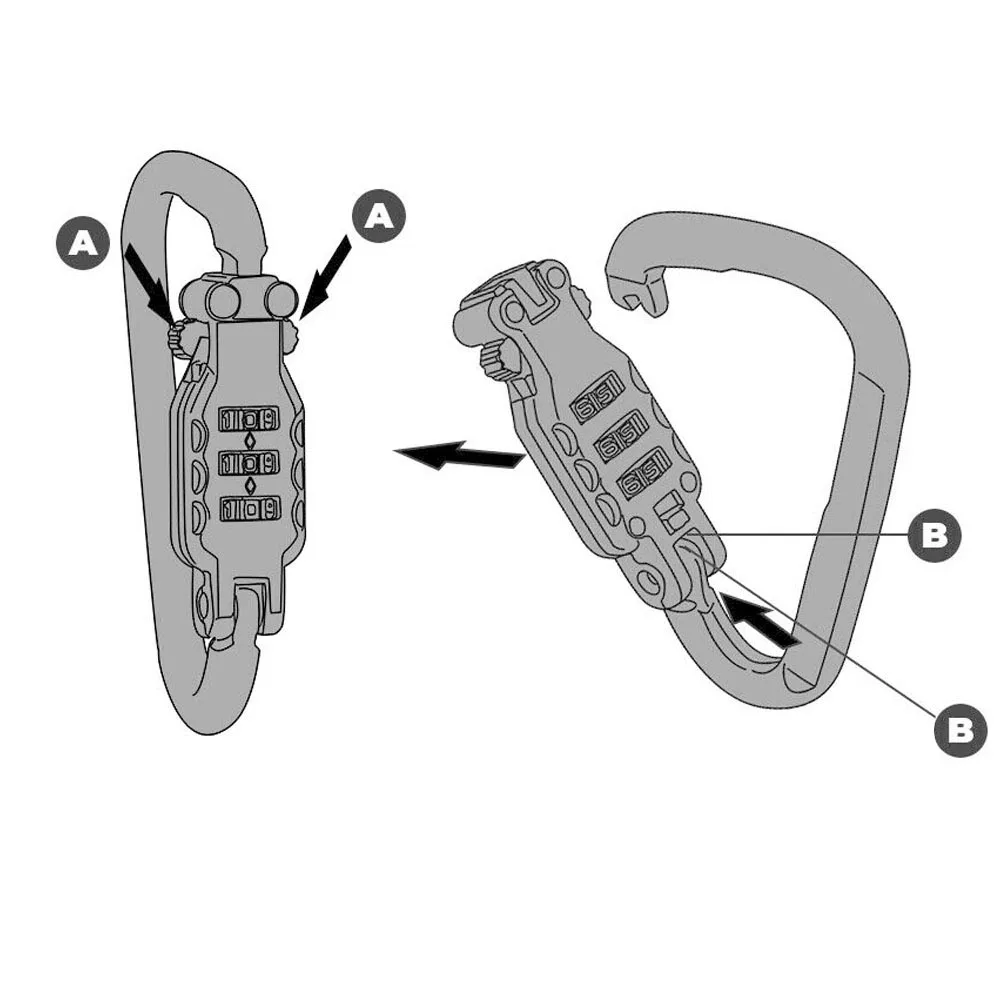 Шлем Замок &amp Прочный комбинированный штифт замок карабин устройства 3-значный