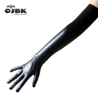 long metallic satin leather finger elastic gloves dance flirting sexy lingerie clubwear cosplay costumes for women accessories