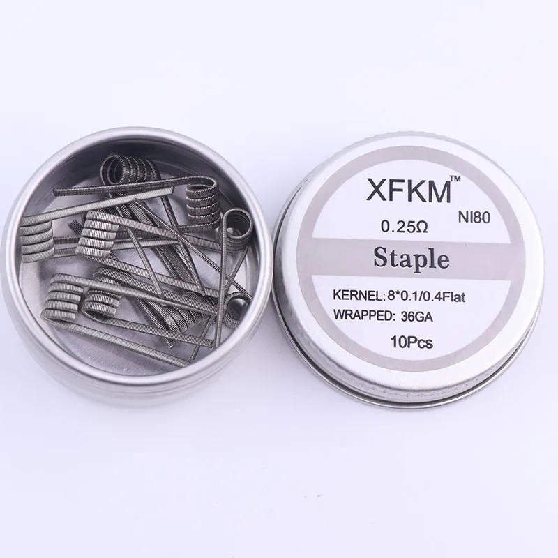 Новинка XFKM 10 шт./кор. NI80 высокоплотные готовые катушки Clapton для RDA RTA RBA мод