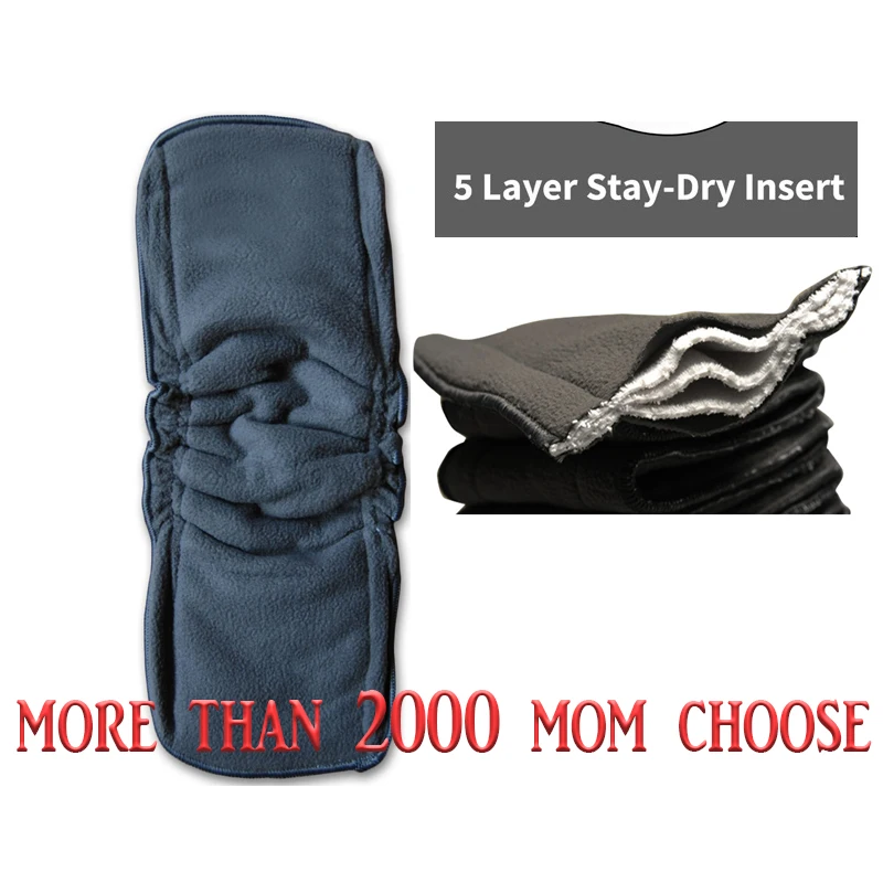 1 шт. детские подгузники моющиеся 5 слоев хлопковая ткань древесный уголь