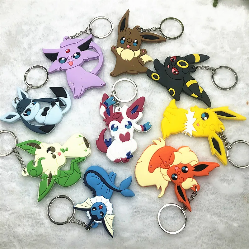 Игрушки Аниме Покемон фигурки брелок мультяшная модель Eevee милый ПВХ акриловый