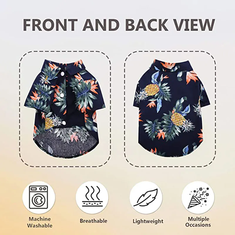 Гавайские рубашки для собак милая летняя крутая футболка одежда щенков